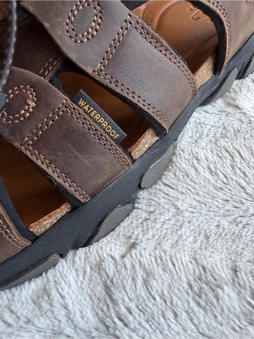 KEEN Men's Daytona II Waterproof Leather Sandals Bison Brown - NWOT